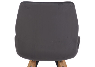 Fauteuil Luna, velours, gris foncé