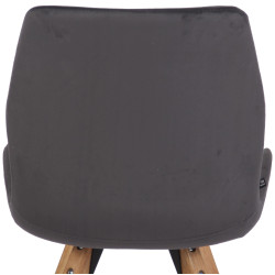 Fauteuil Luna, velours, gris foncé