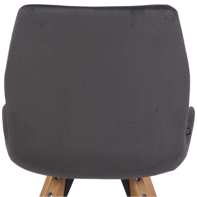 Fauteuil Luna, velours, gris foncé