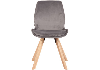 Fauteuil Luna, velours gris