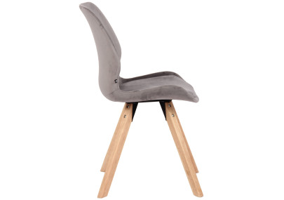Fauteuil Luna, velours gris