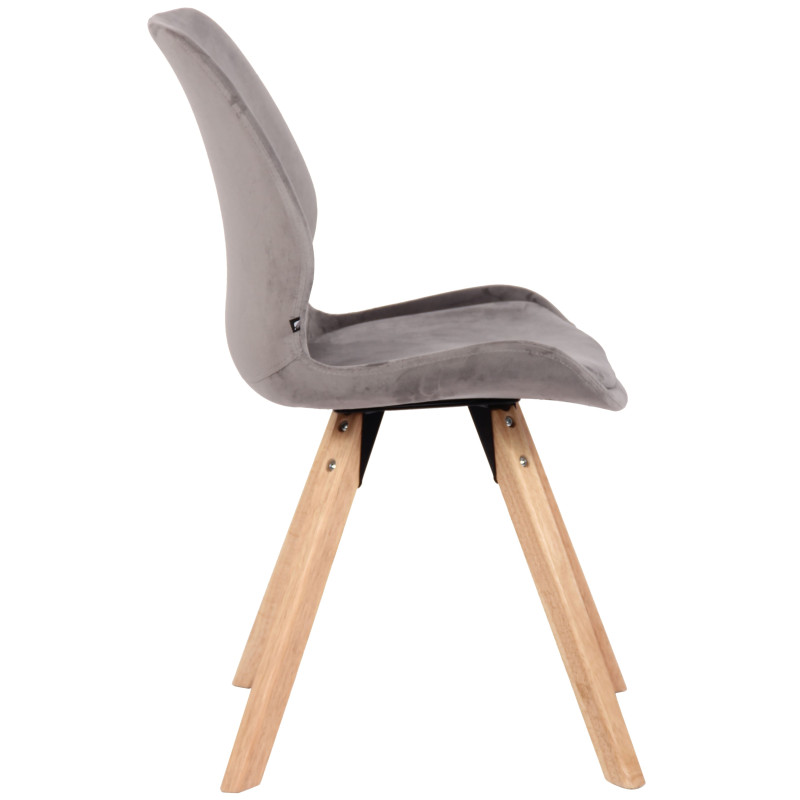 Fauteuil Luna, velours gris
