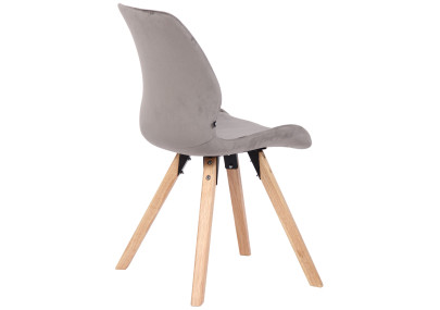 Fauteuil Luna, velours gris