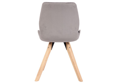 Fauteuil Luna, velours gris