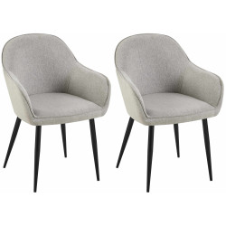 Conjunto de 2 sillas de comedor Boise, tela gris