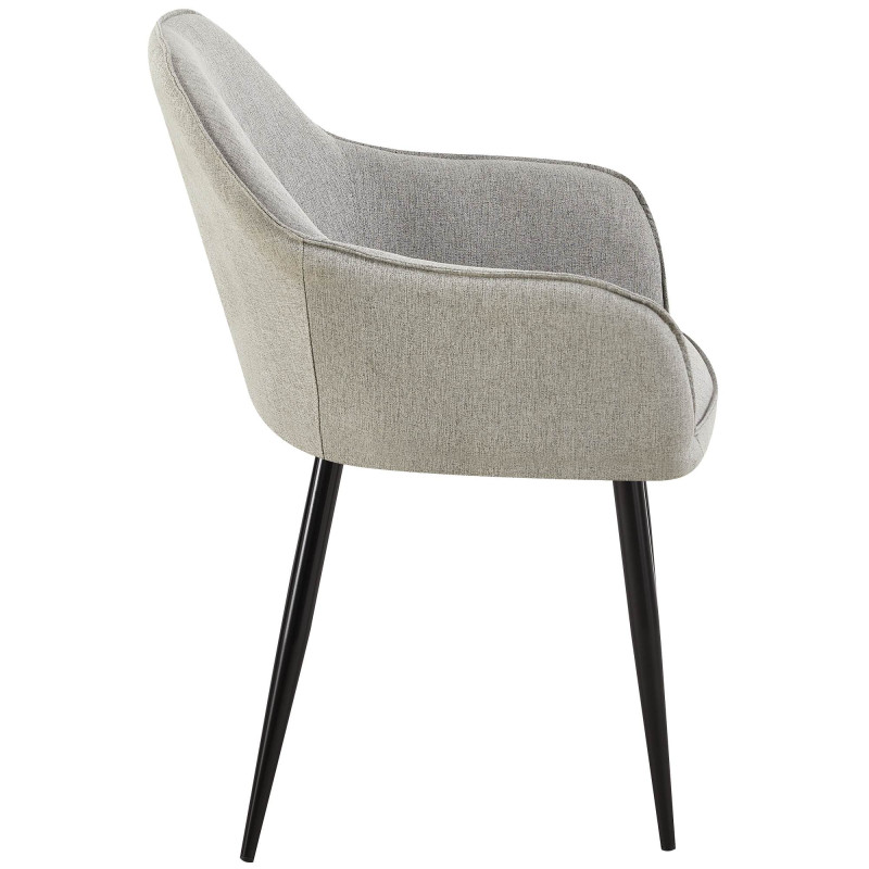 Conjunto de 2 sillas de comedor Boise, tela gris
