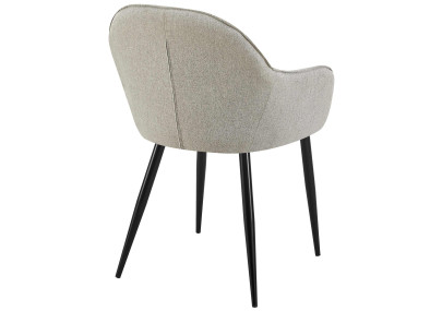 Conjunto de 2 sillas de comedor Boise, tela gris