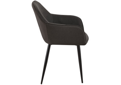 Ensemble de 2 chaises de salle à manger Boise en tissu noir