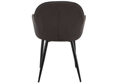 Ensemble de 2 chaises de salle à manger Boise en tissu noir