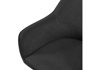 Ensemble de 2 chaises de salle à manger Boise en tissu noir