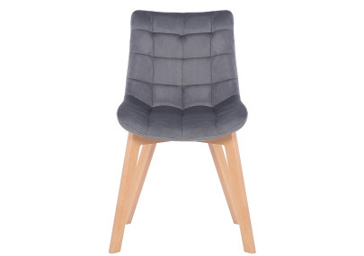 Ensemble de 2 chaises de salle à manger Passaic en velours gris
