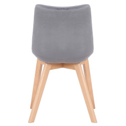 Coppia di sedie da pranzo Passaic in velluto grigio