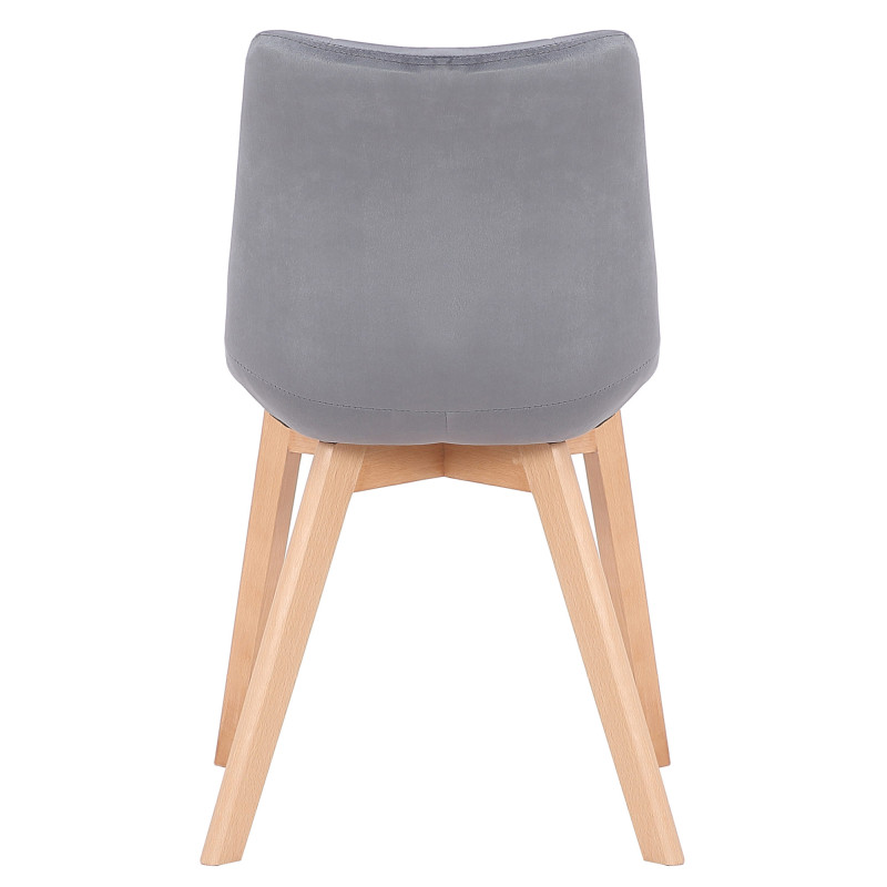 Ensemble de 2 chaises de salle à manger Passaic en velours gris