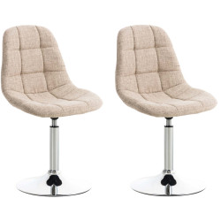 Ensemble de 2 chaises Emil en tissu crème