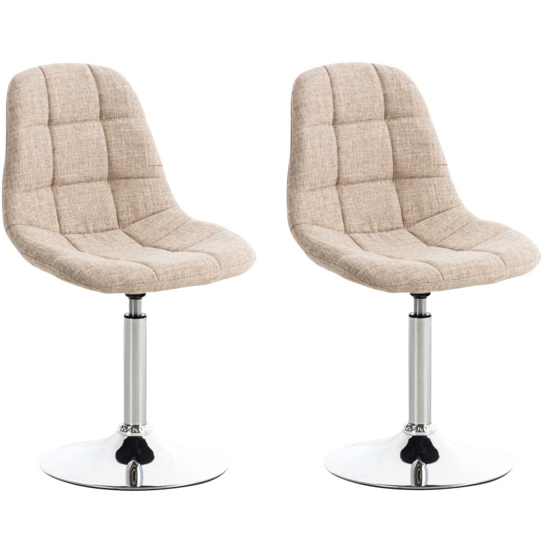 Coppia di sedie Emil in tessuto color crema