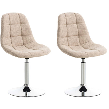 Coppia di sedie Emil in tessuto color crema