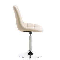 Coppia di sedie Emil in ecopelle color crema