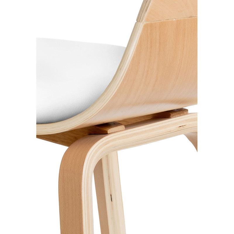 Conjunto de 2 sillas Kingston, polipiel, natural/blanco