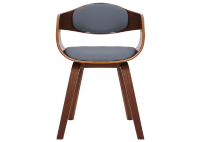 Ensemble de 2 chaises Kingston, similicuir, noyer/gris