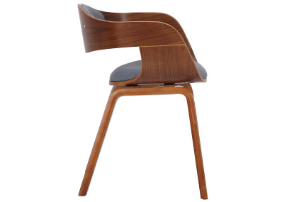 Ensemble de 2 chaises Kingston, similicuir, noyer/gris