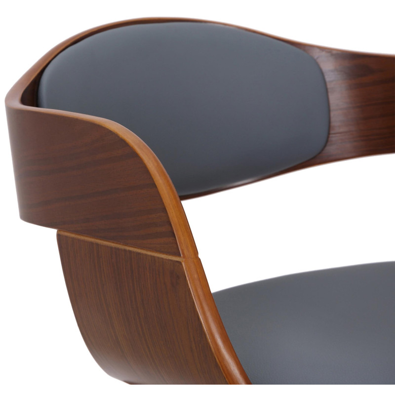 Coppia di sedie Kingston, ecopelle, noce/grigio