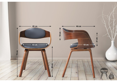 Ensemble de 2 chaises Kingston, similicuir, noyer/gris