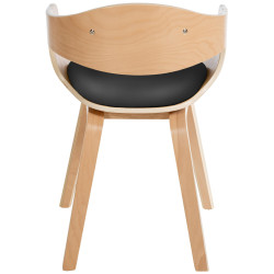 Conjunto de 2 cadeiras Kingston, couro sintético, natural/preto