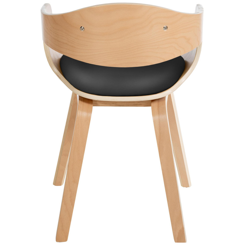 Ensemble de 2 chaises Kingston, similicuir, naturel/noir