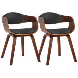 Coppia di sedie Kingston, ecopelle, noce/nero