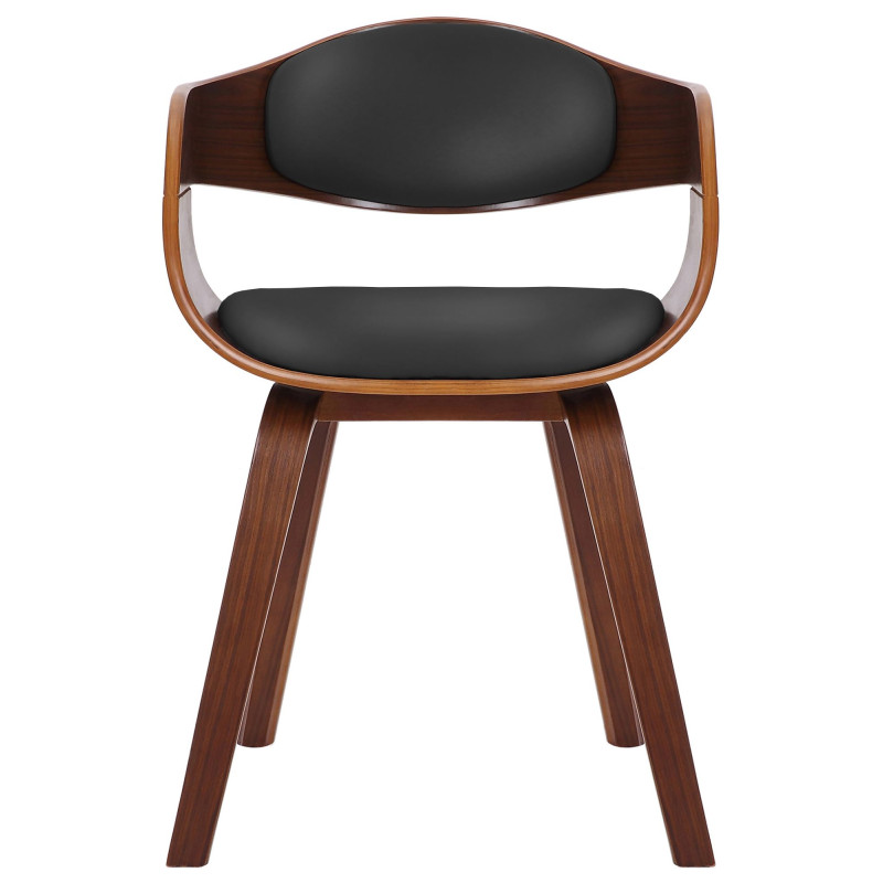 Ensemble de 2 chaises Kingston, similicuir, noyer/noir