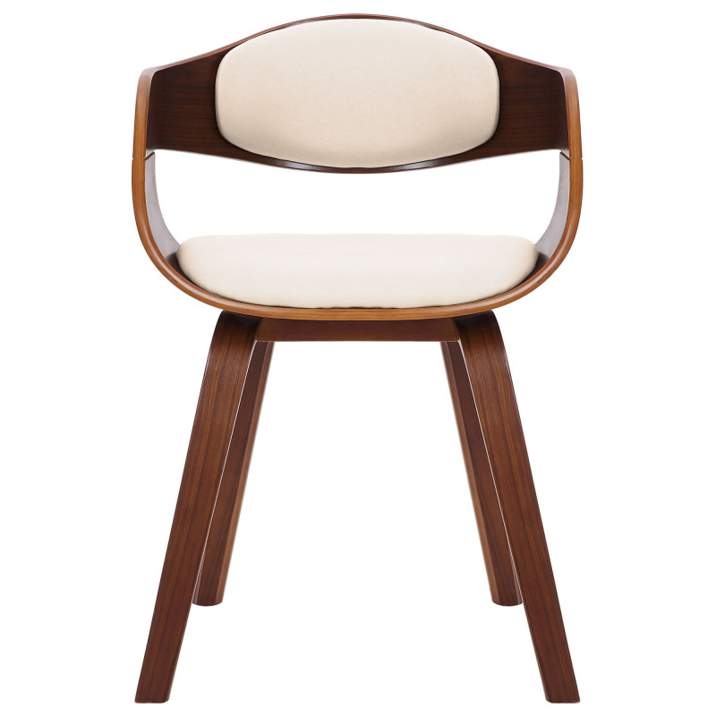 Conjunto de 2 cadeiras Kingston, couro sintético, nogueira/creme