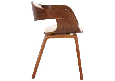 Coppia di sedie Kingston, ecopelle, noce/crema