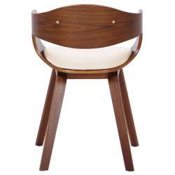 Conjunto de 2 cadeiras Kingston, couro sintético, nogueira/creme