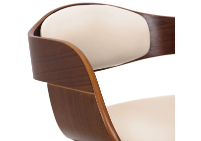 Ensemble de 2 chaises Kingston, similicuir, noyer/crème