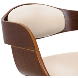 Conjunto de 2 cadeiras Kingston, couro sintético, nogueira/creme