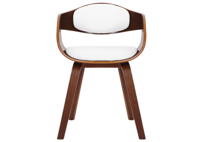 Coppia di sedie Kingston, ecopelle, noce/bianco