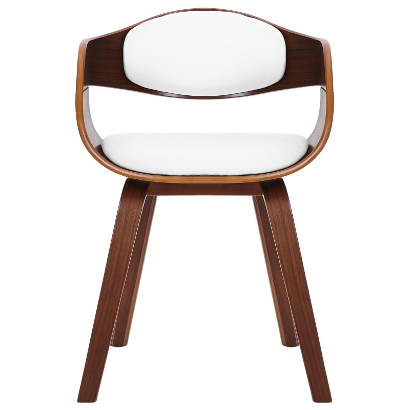 Coppia di sedie Kingston, ecopelle, noce/bianco