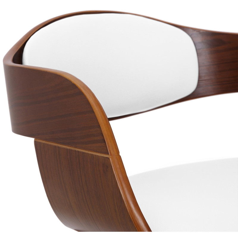 Coppia di sedie Kingston, ecopelle, noce/bianco