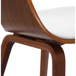 Coppia di sedie Kingston, ecopelle, noce/bianco