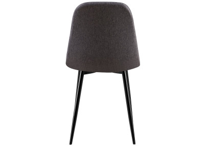 Ensemble de 4 chaises Giverny, tissu gris foncé