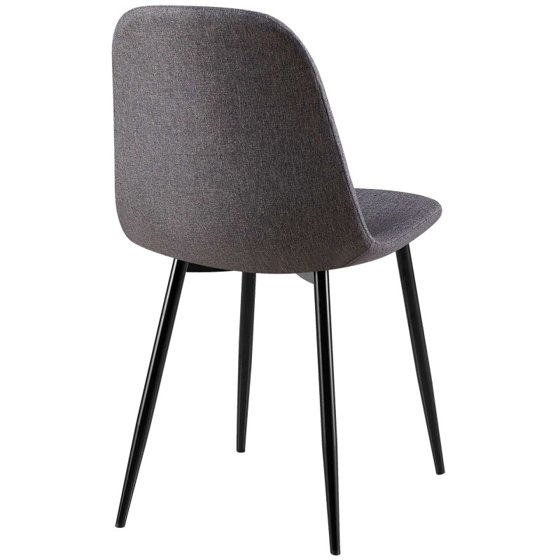 Ensemble de 4 chaises Giverny, tissu gris foncé