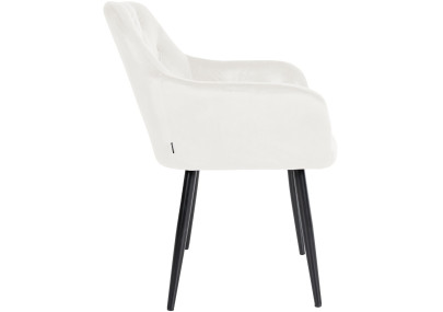 Chaise de salle à manger Stanley, velours, crème