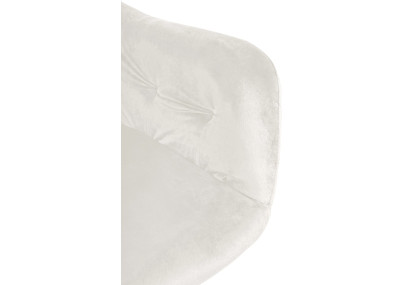 Sedia da pranzo Stanley, velluto, crema