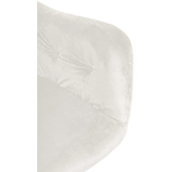 Sedia da pranzo Stanley, velluto, crema