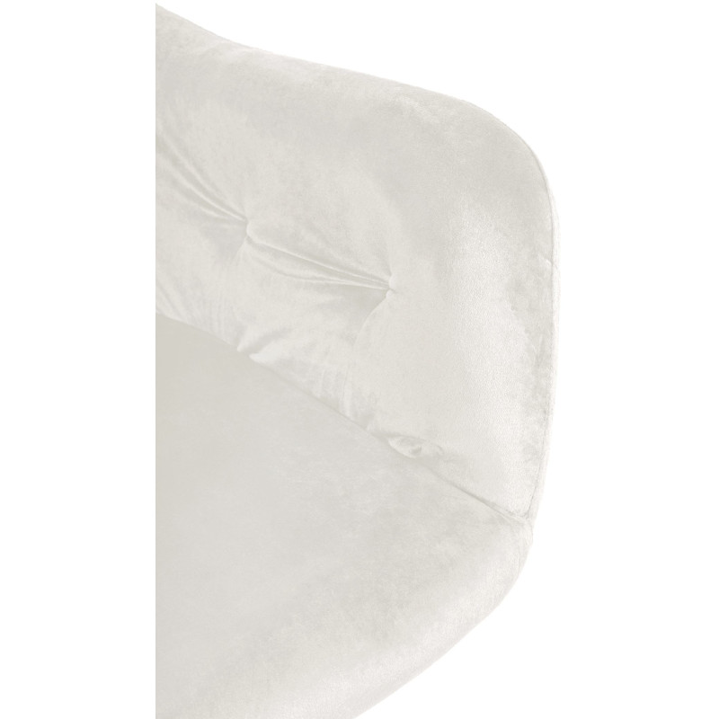 Sedia da pranzo Stanley, velluto, crema