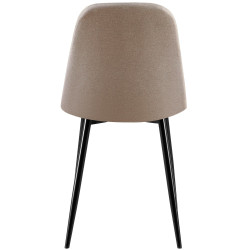 Insieme di 4 sedie Giverny in tessuto grigio