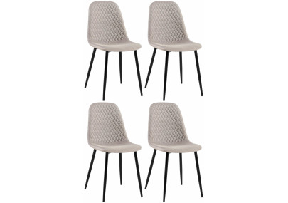 Ensemble de 4 chaises Giverny en tissu gris