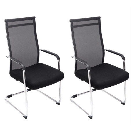 Ensemble de 2 chaises visiteurs Brenda noires