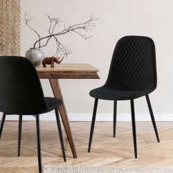 Conjunto de 4 cadeiras Giverny, tecido, preto