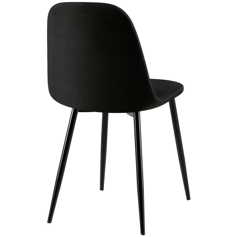 Insieme di 4 sedie Giverny, tessuto, nero